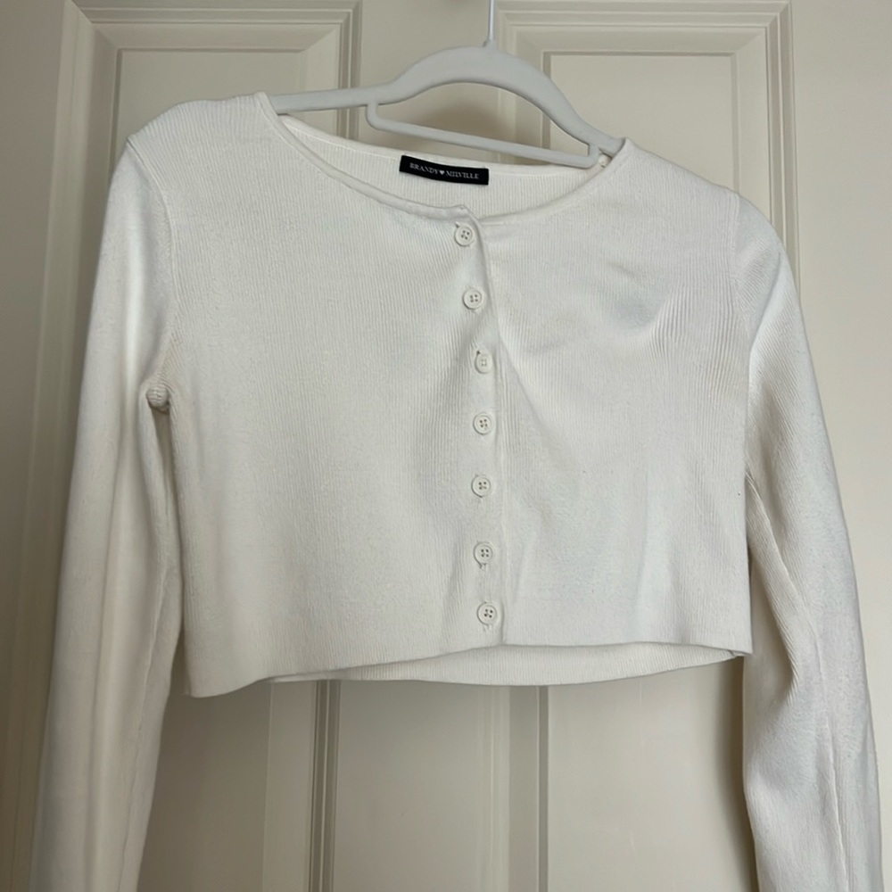 Brandy Melville cropped white button up